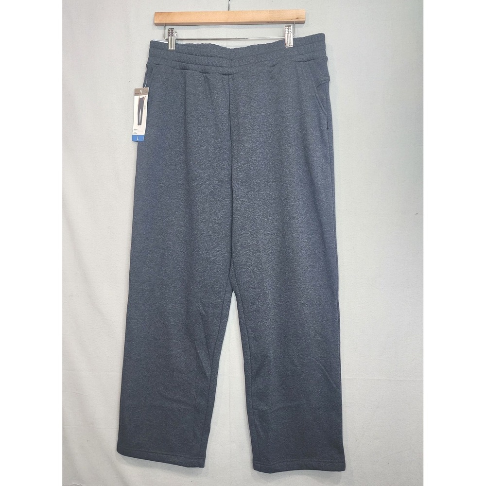 Mondetta Fleece Pants Charcoal Gray Heather Recycled Organic Cotton Womens L NEW